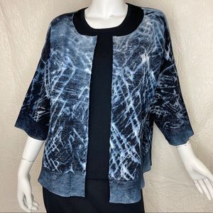 Damask Shibori Cotton Cardigan